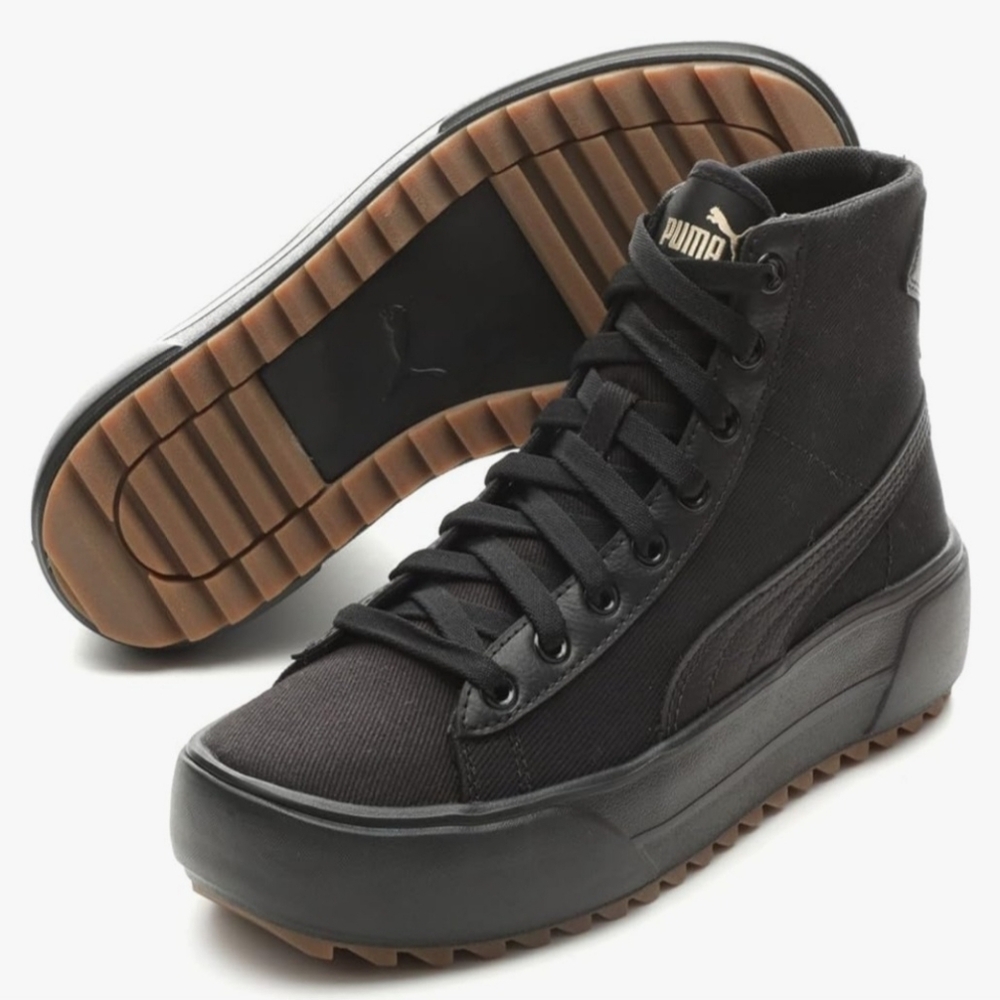 New PUMA Womens Kaia 2.0 Mid Black Sneakers